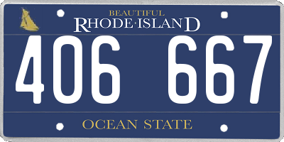 RI license plate 406667