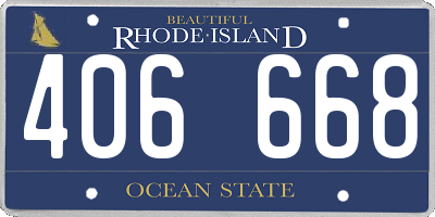 RI license plate 406668