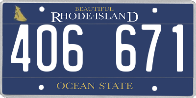 RI license plate 406671