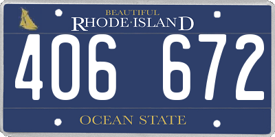 RI license plate 406672