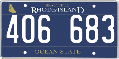 RI license plate 406683