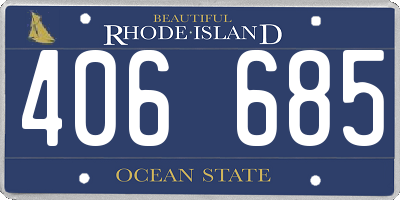 RI license plate 406685