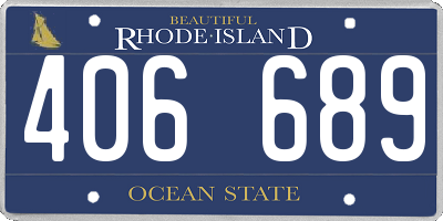 RI license plate 406689