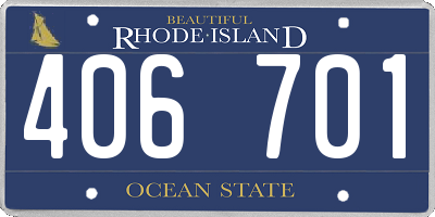 RI license plate 406701