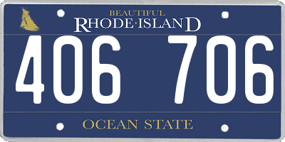 RI license plate 406706