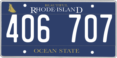 RI license plate 406707