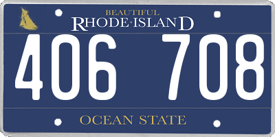 RI license plate 406708