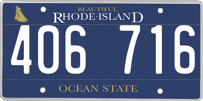 RI license plate 406716