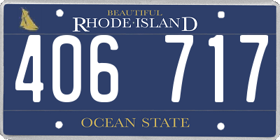RI license plate 406717