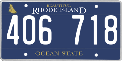 RI license plate 406718