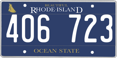 RI license plate 406723