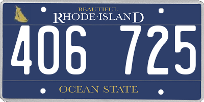 RI license plate 406725