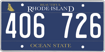 RI license plate 406726