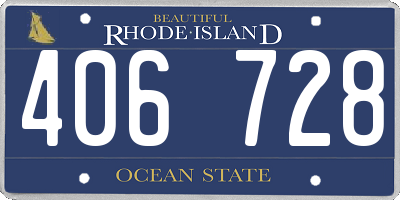 RI license plate 406728