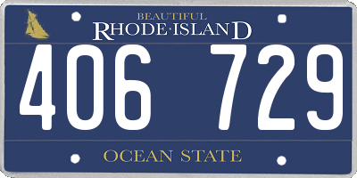 RI license plate 406729