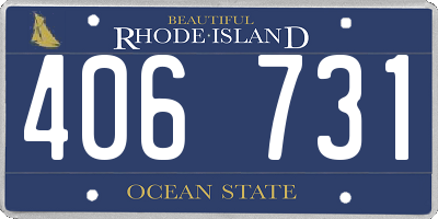 RI license plate 406731