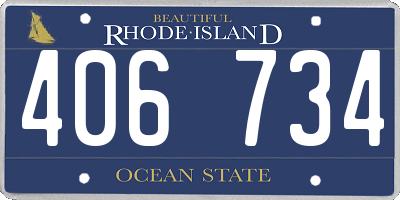 RI license plate 406734