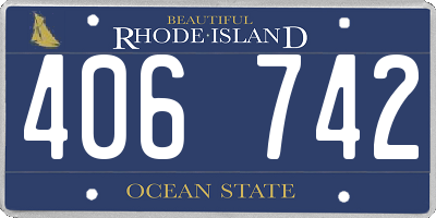 RI license plate 406742