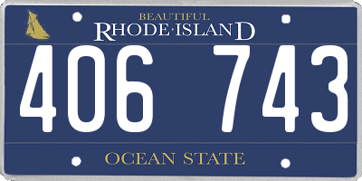 RI license plate 406743