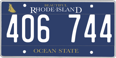 RI license plate 406744