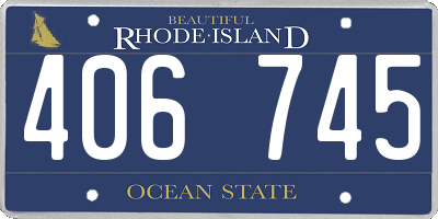 RI license plate 406745