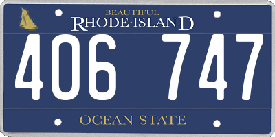 RI license plate 406747