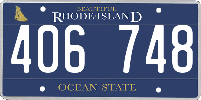 RI license plate 406748