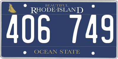 RI license plate 406749