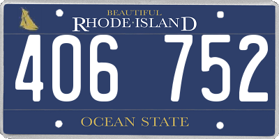 RI license plate 406752