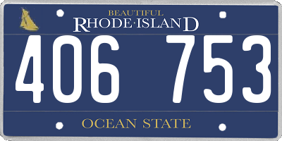 RI license plate 406753