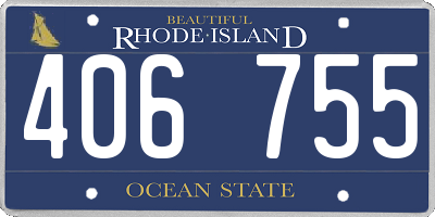 RI license plate 406755