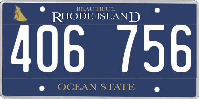 RI license plate 406756