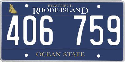 RI license plate 406759
