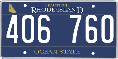 RI license plate 406760