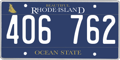 RI license plate 406762