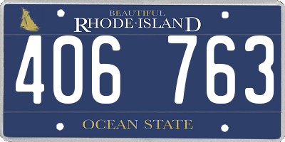 RI license plate 406763