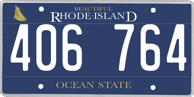RI license plate 406764