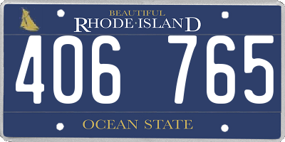 RI license plate 406765
