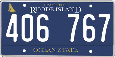 RI license plate 406767