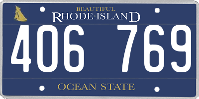RI license plate 406769