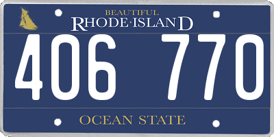 RI license plate 406770