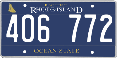RI license plate 406772