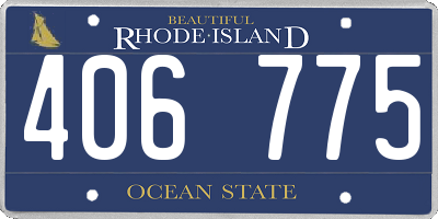 RI license plate 406775