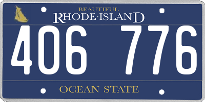RI license plate 406776