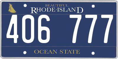 RI license plate 406777