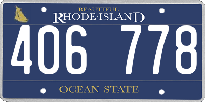 RI license plate 406778