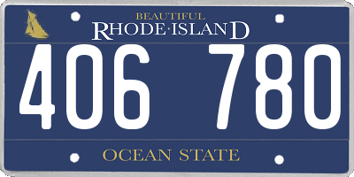 RI license plate 406780