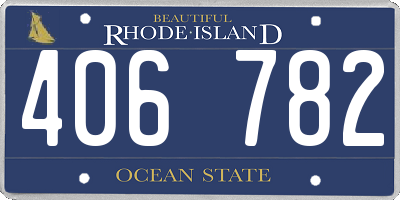 RI license plate 406782