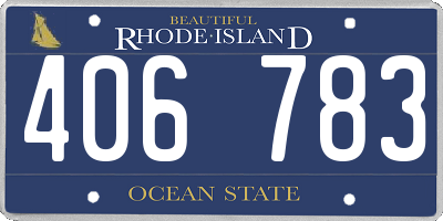 RI license plate 406783
