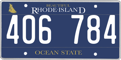 RI license plate 406784